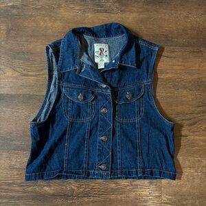 VTG Studio 25 cropped denim vest